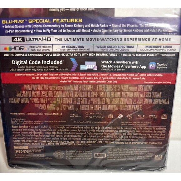 X-Men Dark Phoenix DVD 4K Ultra HD + Blu-Ray + Digital Code - Picture 4 of 4